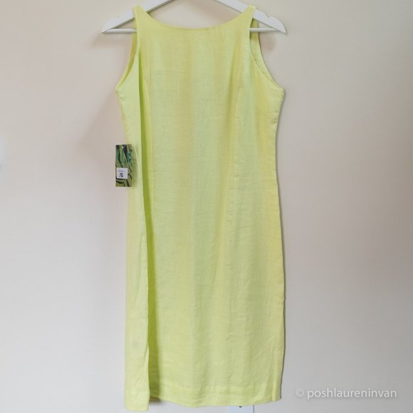 Tropic of Linen Linen Shift Dress *NWT* โ Lime Green (US 10) - Picture 1 of 12